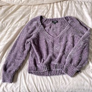 Express Balloon Sleeve Crop Sweater
